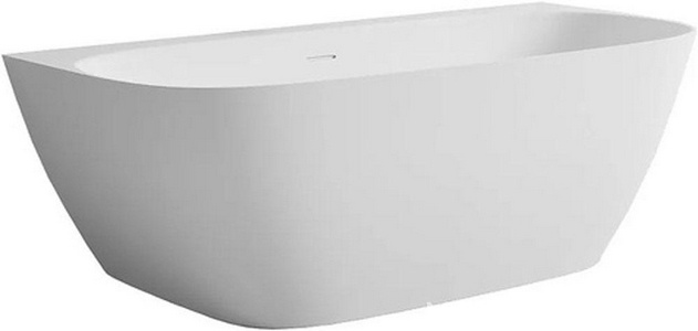 Ванна 1700х800хh580мм, пристенная, литой камень S-Stone матов. цв.белый, д/к Up&Down в цвет ванны,интегрир.слив-перелив,рама в компл, ZZ Salini Sofia Wall 170 102522M