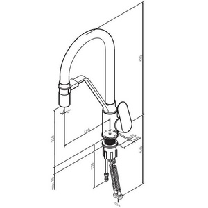 Смеситель для кухни  с с каналом для питьевой воды и гибким изливом, цв.черный излив AMPM Like F8007822