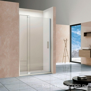 Дверь для душа в нишу, 1112-1212хh2000мм, распашная с неподв.сегментом, правая/левая, (стекло 8мм, прозрачное, фурн.цв.хром), Extra Vincea Exrta VDP-1E1112CL