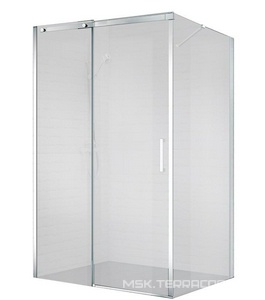 Душевое ограждение 1000x800х1950мм, прямоуг., сдвижная дверь, боковая стенка, правая/левая, (стекло прозрачн.8мм, фурн.цв.хром), Acqua ZZ BelBagno ACQUA ACQUA-AH-1-100/80-C-Cr