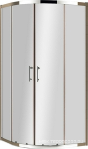 Душевой уголок1000x1000 (985-1000)x(985-1000)х1900мм, 1/4 круга R550,сдвиж. дверцы с 2 неподв. сегментами, (стекло прозр. 6мм, фурн.цв.хром),  ZZ Cezares Eco ECO-O-R-2-100-C-Cr