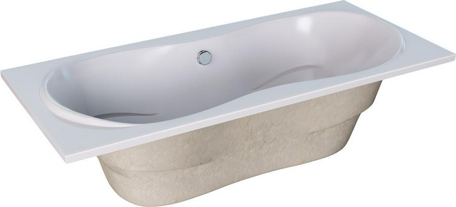 Ванна  170*80 см, акриловая, расположение слива по центру, без каркаса, слива-перелива, цвет белый ZZ 1Marka DINAMIKA 01ди1780