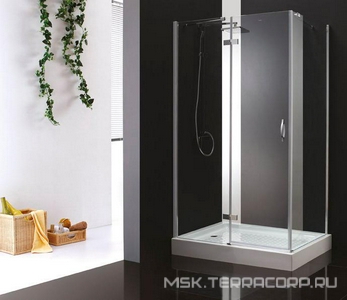 Душевой уголок 1200х1000хh1950мм, прямоугольный, "Левый" петли слева, вход 550мм, (стекло прозрачное 6мм, фурнит. цв.хром),  ZZ Cezares Bergamo BERGAMO-W-AH-1-120/100-C-Cr-L