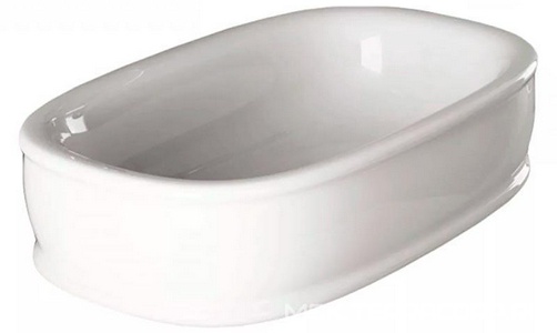 Раковина накладная на столешницу, овальная 650х450хh160мм, без отв.д/смесит., с переливом, (цв. белый),  ZZ ArtСeram Azuley AZL002 01;00