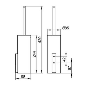 Ёрш настенный (хрусталь матовый, держатель цв.бронза шлифованная),  ZZ Keuco Edition 400 11564 039000