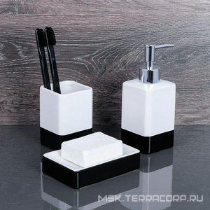 Дозатор жидкого мыла Fixsen  FX-230-1, настольный, керамика/пластик, цв. белый/черный, ZZ Fixsen Text FX-230-1