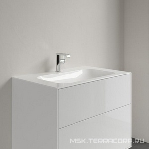 Раковина 800х500мм, 1 отв. д/смес., с переливом, запираемый клапан с кепамич.крышкой в компл., (цв.R1 White ceramicplus),  ZZ Villeroy & Boch Finion 416480R1