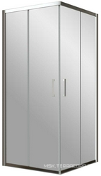 Душевое ограждение ZA 90*90*190 см, двери раздвижные, БЕЗ поддона, профиль матовый хром, стекло прозрачное, BriteGuard ZZ