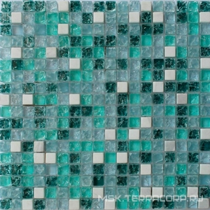 Мозаика Мастера Керамики Glass &amp; Stone Мозаика Glass &amp; Stone GS095B комбинированная  (чип15x15) ZZ |30х30