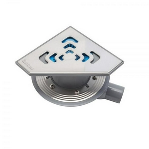 Трап для душа, выпуск гориз.50мм, (пластик, решетка нерж.сталь 194х194мм), Confluo Standard 20Х20 Angle 1 ZZ Pestan Standard Dry 13000013