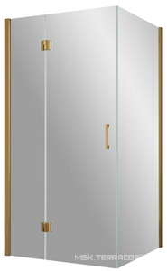 Душевое огражение AFP-fis LUX 120x120x1995 см, угловое квадратное,дверь распашная, левое, профиль бронза, стекло ретро, БЕЗ покрытия, ZZ Vegas Glass AFP-Fis AFP-Fis LUX 120 05 R04 /ЛЕВОЕ