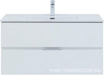 Тумба подвесная 100 см, 2 ящика, без раковины арт.254365 , цв.белый матовый Aquanet Алвита 277518