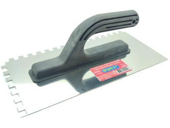 Гладилка зубчатая 130 х 270 мм., зуб 10х10 мм. Нержавеющая сталь