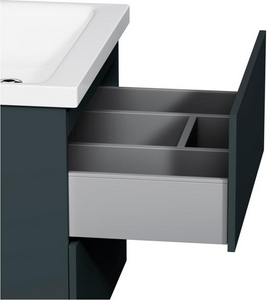 Тумба под раковину , подвесная, 60 см, 2 ящика push-to-open, цвет графит матовый AMPM Gem M90FHX06022GM
