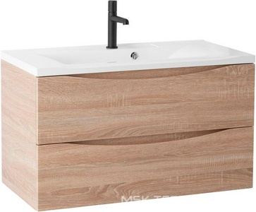 База под раковину подвесная с 2 выдвиж ящиками, 900х450x500мм, без раковины, (цв.Rovere Bianco),  ZZ BelBagno Marino MARINO-900-2C-SO-WO-P