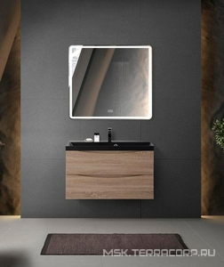 База под раковину подвесная с 2 выдвиж ящиками, 900х450x500мм, без раковины, (цв.Rovere Bianco),  ZZ BelBagno Marino MARINO-900-2C-SO-WO-P