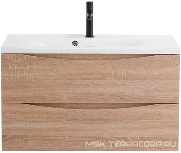 База под раковину подвесная с 2 выдвиж ящиками, 900х450x500мм, без раковины, (цв.Rovere Bianco),  ZZ BelBagno Marino MARINO-900-2C-SO-WO-P