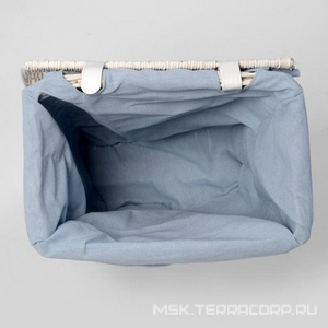 Корзина для белья Wasserkraft Lippe WB-450-M белая, напольная, средняя, 42x50 см, 63 л., откидная крышка, материал Хлопок/Ива, ZZ Wasserkraft lippe WB-450-M