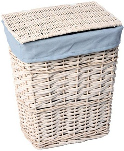Корзина для белья Wasserkraft Lippe WB-450-M белая, напольная, средняя, 42x50 см, 63 л., откидная крышка, материал Хлопок/Ива, ZZ Wasserkraft lippe WB-450-M