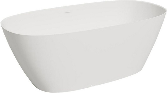 Ванна 1850х900хh605мм, отдельностоящая, литой камень S-Stone, матовый, нажимной слив камень в цвет ванны, Sofia ZZ Salini SOFIA 102529M