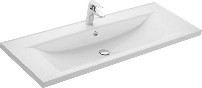 Раковина Айрис 120 см литой мрамор, цвет белый  ZZ Aquaton Абсолют 1A729631AG010