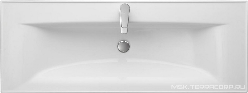 Раковина Айрис 120 см литой мрамор, цвет белый  ZZ Aquaton Абсолют 1A729631AG010