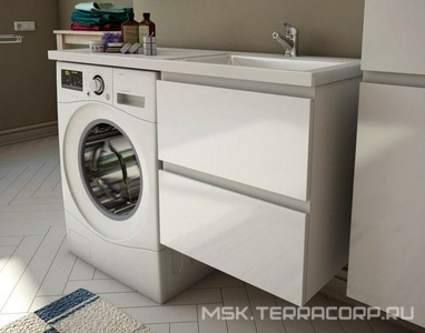 Тумба подвесная 120*48,2 см, правая, 2  выдвижн.ящика, раковина в комплекте, БЕЗ кронштейна, цв.белый Эстет Dallas Luxe ФР-00001929