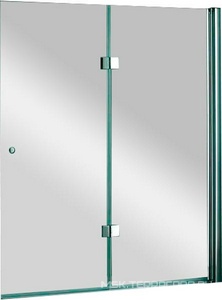 Штора на ванну складная 2-х секционная, 1200х1450мм, крепление слева/справа (стекло прозр. 6мм, фурнит. цв.хром), ZZ Cezares Verona VERONA-V-21-120-C-Cr