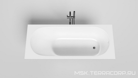 Ванна 1700х700хh600мм, встраив., литой камень S-Sense глянец цв.белый, на регулируемых опорах, БЕЗ слива-перелива,  ZZ Salini Ornella 102313G