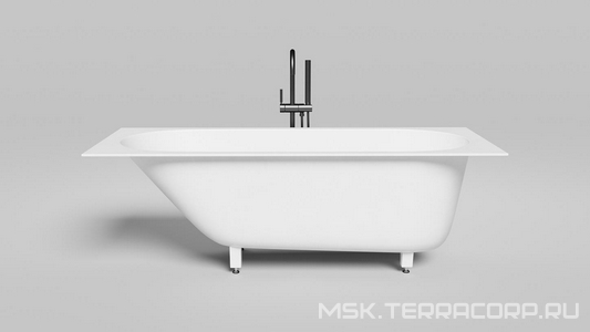 Ванна 1700х700хh600мм, встраив., литой камень S-Sense глянец цв.белый, на регулируемых опорах, БЕЗ слива-перелива,  ZZ Salini Ornella 102313G