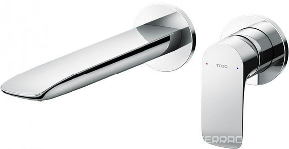 Смеситель для раковины, встраиваемый в стену, излив 225,4мм, (цв.хром),  ZZ Toto MH/Neorest TLG04310R