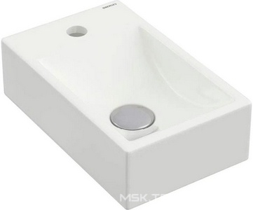Раковина 37х23 cм, подвесная/накладная, отверстие под смеситель СЛЕВА , цв.белый KL Berges SMALL 182009