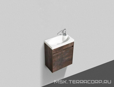 База под раковину подвесная с 1 дверкой, петли справа, 454х256xh520мм, без раковины, (цв.Stone),  ZZ BelBagno Pietra Mini PIETRA MINI-460-1A-SO-PT-R