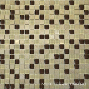 Мозаика Мозаика  2027 микс мрамор бежевый-коричневый-молочный (чип 15х15)|30х30 Мастера Керамики Glass & Stone МКС 2027