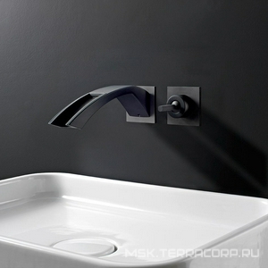 Смеситель для раковины, каскадный излив, настенный, встр. в стену, излив 191мм, внутренняя часть в компл. (цв. хром),  ZZ 3M Arche 2475 CC cascata