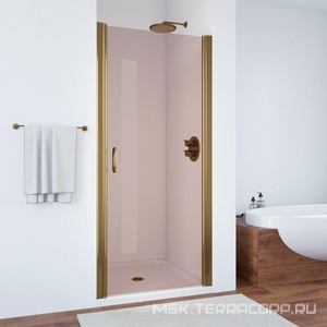 Дверь в нишу , 70x190 см, универсальное, профиль бронза, стекло бронза, покрытие BriteGuard ZZ Vegas Glass EP ЕР 70 05 05 / BriteGuard