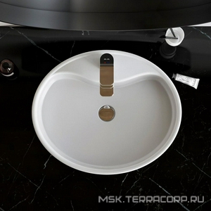 Раковина накладная, овальная, 560х450 мм, с отверстием под смеситель, цв.белый глянец AMPM FUNC M8FWCC20561WG