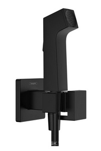 Гигиенический душ со смесителем, БЕЗ скрытой части арт.29235180, (лейка с кнопкой, кронштейн, шланг 125см), (цв.матовый черный), Bidette E 1jet ZZ Hansgrohe Универсал 29233670