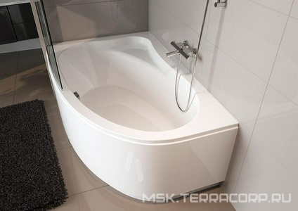 Ванна 170х110см, R Правая, без ножек/рамы, панели, слива-перелива, (акрил цв.белый),  ZZ Riho Aryl B017001005