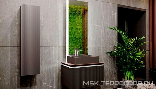 Тумба под раковину подвесная с 1 выдвиж. ящиком, с подсветкой, 80х54хh33см, без раковины, (столешница массив бука, корпус цв.антрацит),  ZZ Jorno Strong Str.01.80/P/A