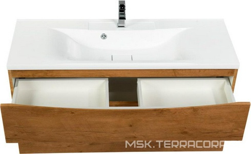 База под раковину подвесная с двумя выкатными ящиками, 1200х450х500мм, (без раковины), (цв.Rovere Nature),  ZZ BelBagno Marino MARINO-H60-1200-2C-SO-RN-P