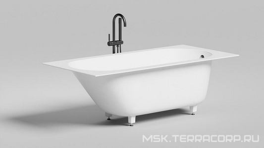 Ванна 1700х800хh600мм, встраив., литой камень S-sense матовый цв.белый, на регулируемых опорах, БЕЗ слива-перелива,  ZZ Salini Ornella 102314M