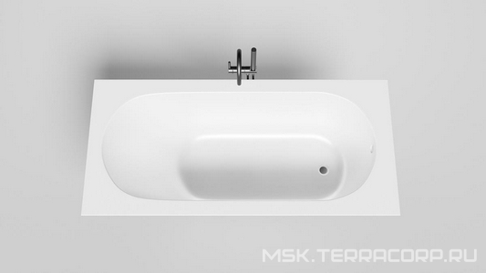 Ванна 1700х800хh600мм, встраив., литой камень S-sense матовый цв.белый, на регулируемых опорах, БЕЗ слива-перелива,  ZZ Salini Ornella 102314M