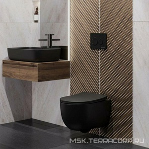 Инсталляция для подвесного унитаза, двойной смыв, 3/6 л., кнопка O5 в компл. , цв.черный матовый, ZZ Berges Novum 040265