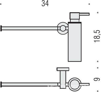 Дозатор для жидкого мыла, совмещ. с полотенцедержателем 34см, (цв.хром),  ZZ Colombo Plus W4975