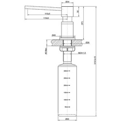 Дозатор для жидкого мыла или иного моющего средства, встраиваемый в столешницу в ванной или на кухне,цв.светлое черный, ZZ