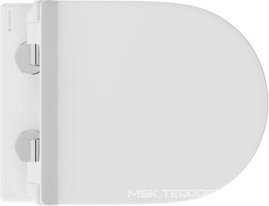 Унитаз подвесной 480х360мм, безободковый, смыв Tornado, сиденье с микролифтом, крепёж в компл., (цв.белый глянец),  Aqueduto Ovo OVOT0110