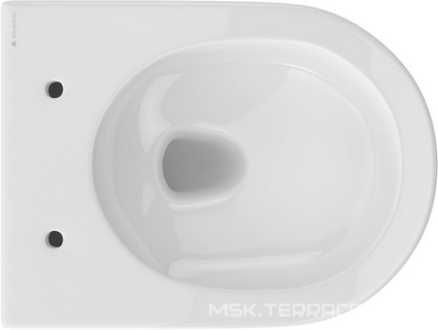 Унитаз подвесной 480х360мм, безободковый, смыв Tornado, сиденье с микролифтом, крепёж в компл., (цв.белый глянец),  Aqueduto Ovo OVOT0110