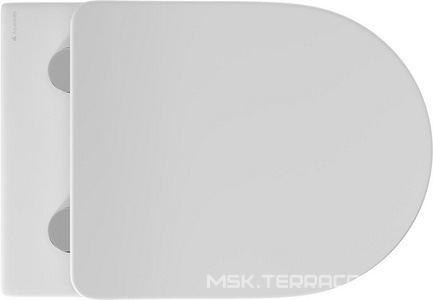 Унитаз подвесной 525х360мм, безободковый, сиденье с микролифтом, крепёж в компл., (цв.белый глянец),  Aqueduto Ovo OVO0110