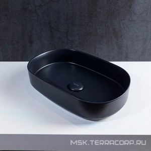 Раковина накладная на столешницу, овальная, 500х360хh120мм, без отв.д/смесит., без перелива, (цв.черный матовый),  ZZ Allen Brau Fantasy 4.11022.31